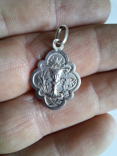 Ancien pendentif argent - pendentif, en