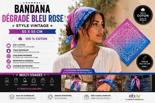 Bandana foulard dégradé - 🌸,