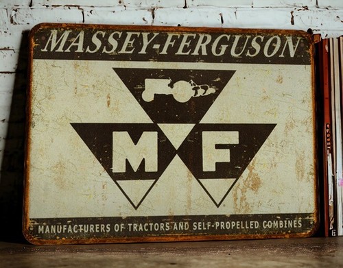 Plaque métal logo tracteur - plaque,