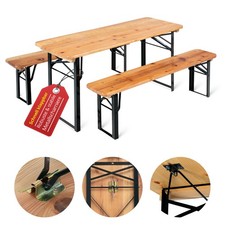 Ensemble Enfant Table Chaises Banc Bois Pliable Meuble Jardin Terrase Fete Mini