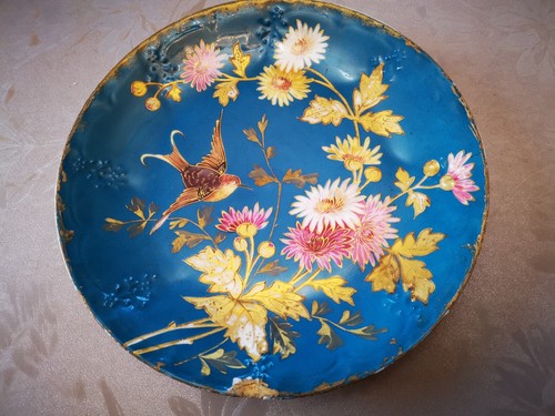 Assiette émaillée bleu xix - assiette,