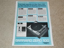 Garrard Platine Ad, Zero 100, Commentaires, 1 Pg , 1972, Rare Publicité