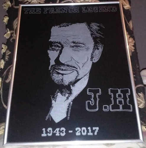 Gravure sur cadre - , "johnny