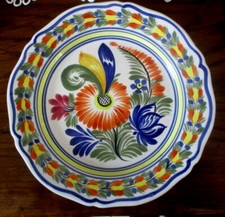 Ancienne assiette en faïence Henriot quimper à décor floral  faïenceries Quimper