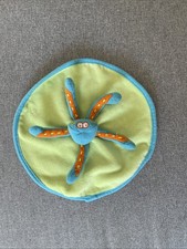 Doudou plat rond pieuvre bleu