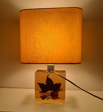 Lampe vintage à inclusion de feuilles par Pierre Giraudon, vers 1970