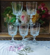 6 ANCIENS VERRES À EAU CRISTAL D'ARQUES MODÈLE LOUVRE (1)
