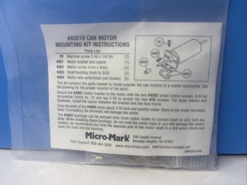 Micro mark 83519 can motor - micro-mark,