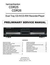 Manuel De Service Pour Harman Kardon CDR 25, CDR 26