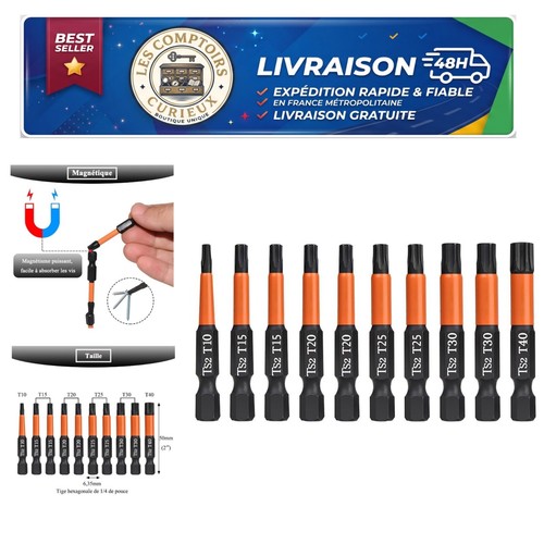 Jeu embouts tournevis torx - tournevis,