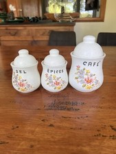 Ancien pot de cuisine, Pot A Condiment Café, Épices, Sel