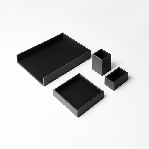 Set bureau cuir noir - set,