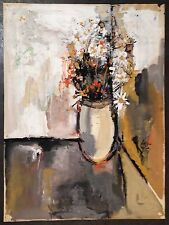 Cara Costea Philippe gouache sur papier signée datée 1958 art fleurs art  