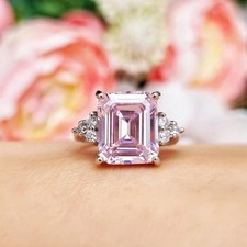 Bague diamant saphir rose