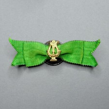 French, Antique Medal, Lyre, Fanfare, Band, Contest, Music. Art Nouveau. Pendant