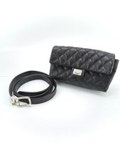 Pochette en cuir noir/ceinture