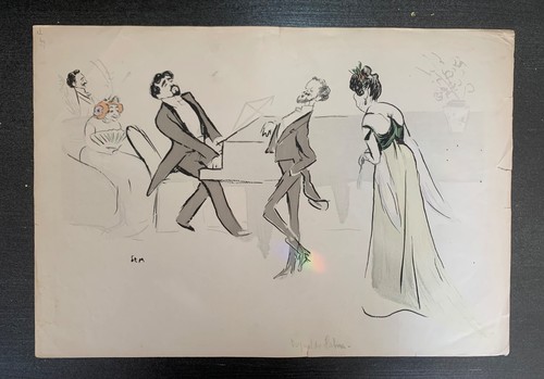 Lithographie sem piano bar - lithographie,