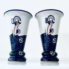 Paire de vases en céramique style art déco, La Louvière.