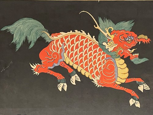 Estampe dragon chinois xixème - dragon,
