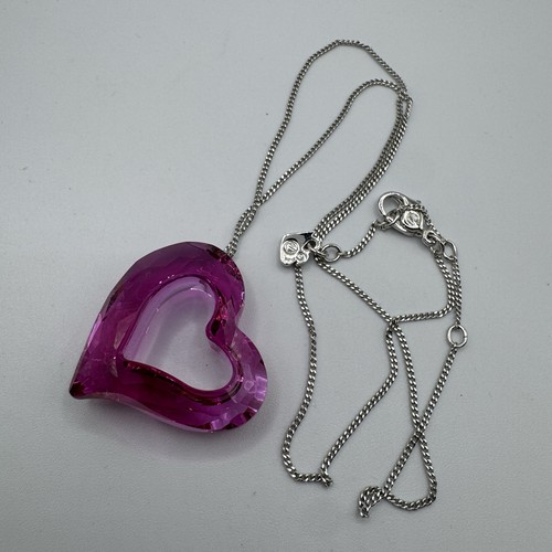 Collier coeur métal rhodie - coeur,