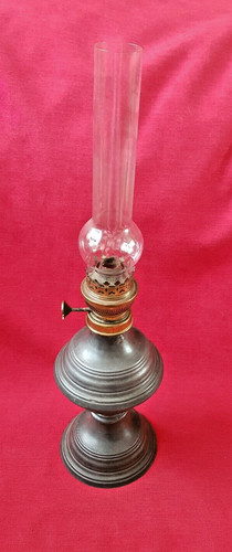 Lampe pétrole étain - lampe,