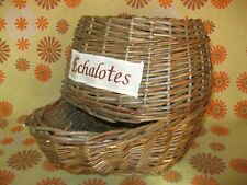 Ancien PANIER A ECHALOTES en OSIER Déco Cuisine Table Campagne Maison Oignon Ail