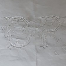 Ancien drap FIL de lin grande