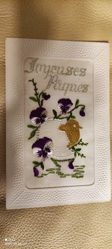 Carte brodée joyeuses - carte,