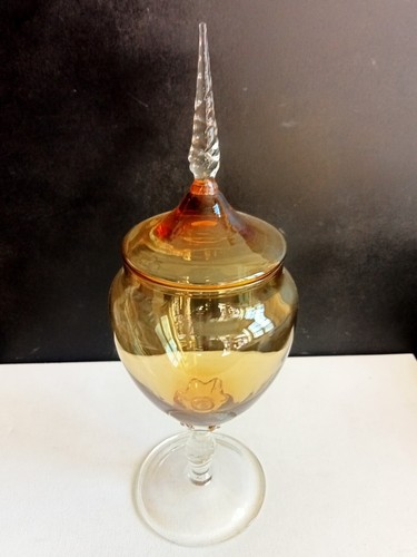 Bonbonnière verre ambrée - en,