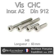 Vis CHC BTR, Inox A2, DIN 912, 6 pans Hexagonale, M8, Longueur : 60mm, 10pcs
