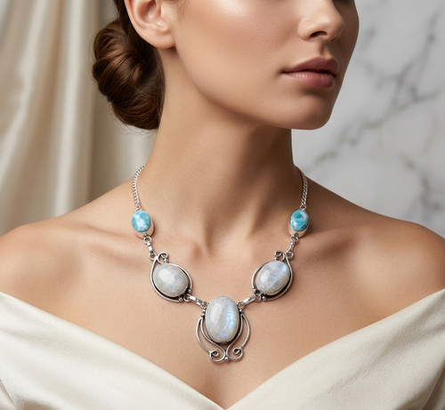 Natural moonstone larimar - natural, moonstone,