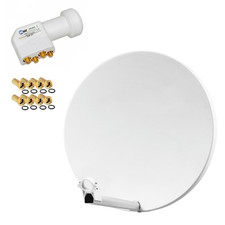Pack HDSAT Parabole satellite fibre composite Blanche 60cm BRIDES INOX + LNB Qua