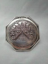 Ancien poudrier argent massif indochine