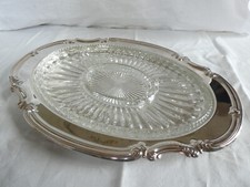 Grand plat de service ovale en métal argenté Atlanta ravier à 5 compartiments