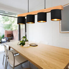 Table En Lampe Suspendue Lustre Bois Naturel 4 à Flammes Réglable en Hauteur