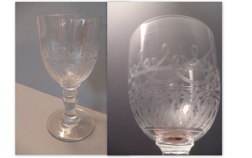 Verre table ancien - verre, de