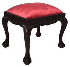 Tabouret Villa D'Este Louise Acajou Colonial 60x50cm Similicuir Tabouret Antique