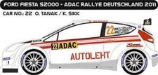 DECALS 1/43 FORD FIESTA S2000 - #22 TANAK - RALLYE ADAC ALLEMAGNE 2011 - D43242