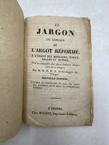 Colportage jargon ou - le,