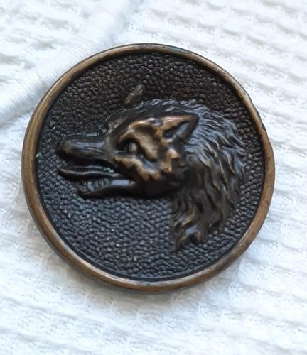 Ancien bouton venerie loup - venerie,