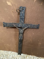  Christ Sur La Croix En Fer Forgé , Art Brut Vintage 