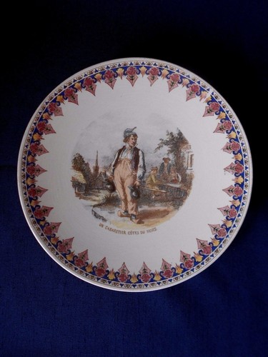 Assiette sarreguemines 19ème - assiette,