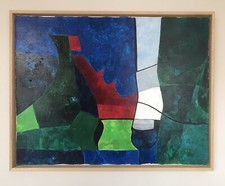 École française du XXIe.Composition,2003.Acrylique sur toile.50x65.SBD. Cadre.