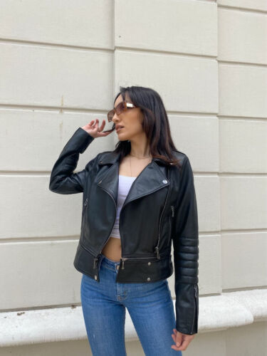 Blouson cuir noir pour - en,