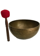 Grand Bol chantant Tibétain ancien + Bâton - 28,2 cm - 113 Hz