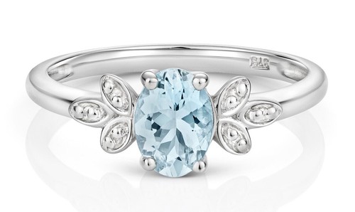 Bague aigue marine diamant - et,