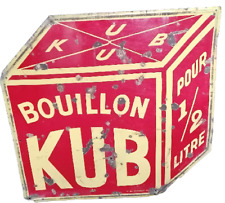 Grande plaque émaillée "BOUILLON KUB"  96 cm X 96 cm. Originale pas copie