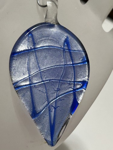 Blue focal glass - blue, pendant