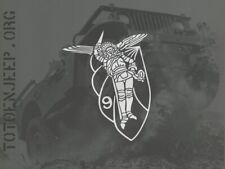 POCHOIR STENCIL MARQUAGE 9EME RC PARA  12CM  .jeep willys dodge m201