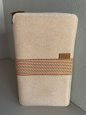 Hermès - Portefeuille porte monnaie en toile beige et rosé - NEUF jamais utilisé